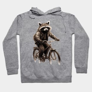 Raccoon on a Bike Hoodie